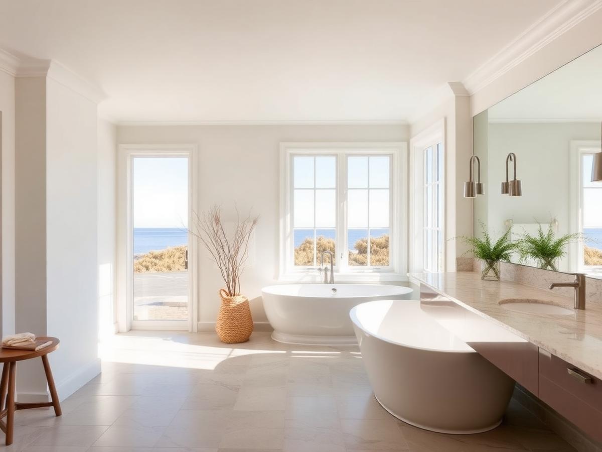 Coastal master bath deep clean